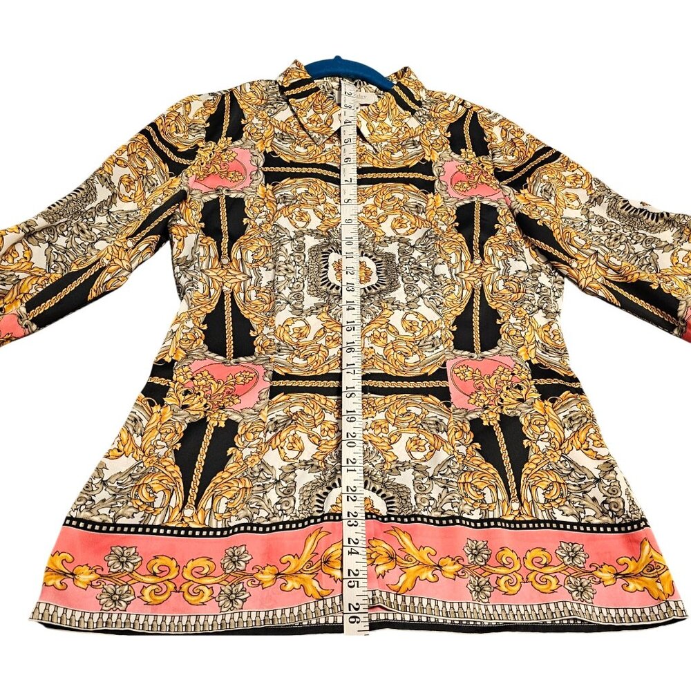 Laundry By Shelli Segal Womens Long Sleeve Baroque Print Blouse Size 6 - Picture 6 of 12